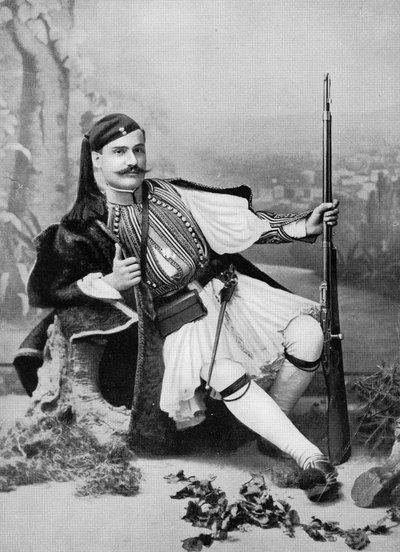 A Greek Evzone, late 19th century by Aristotelis Rhomaides